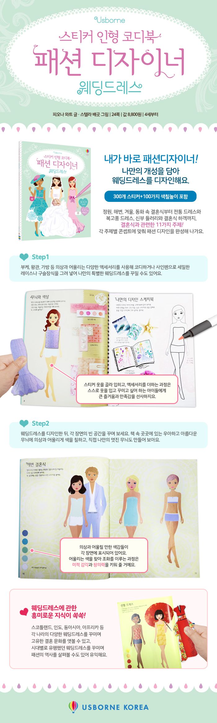 스티커 인형 코디북 패션 디자이너 웨딩드레스