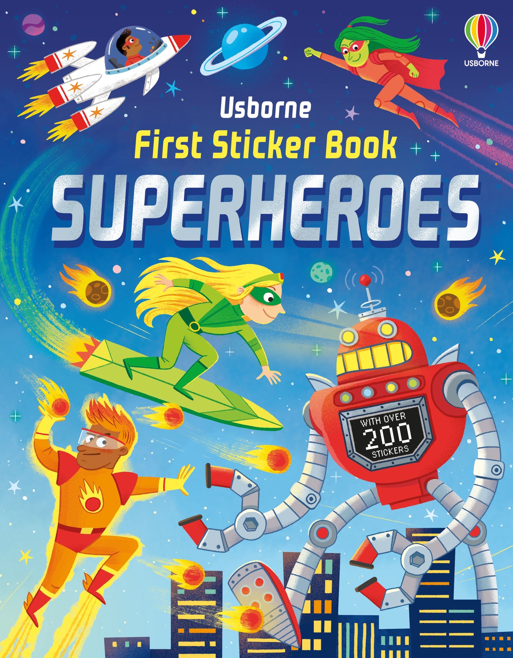 First Sticker Book Superheroes | Usborne | Be Curious