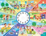 Puzzle & Buch: Die Uhrzeit lernen innenansicht