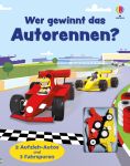 Wer gewinnt das Autorennen? mit zwei Aufziehautos und drei Rennstrecken buchcover