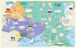 Atlas ilustrado de Europa con pegatinas página interior