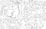 Unicorns Colouring Book spread
