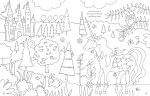 Unicorns Colouring Book spread