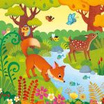 Usborne Book and 3 Jigsaws: Woodland spread