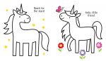 First Colouring Unicorns spread