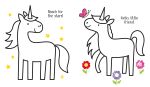 First Colouring Unicorns spread