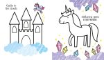 First Colouring Unicorns spread