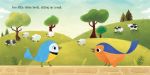 Two Little Dickie Birds sitting on a wall spread