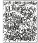 Santa and the Elves Magic Painting Book spread