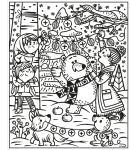 Santa and the Elves Magic Painting Book spread