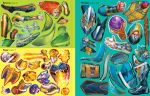 Build Your Own Fantasy Warriors Sticker Book spread