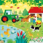 Usborne Book and 3 Jigsaws: On the Farm spread