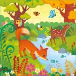 Usborne Book and 3 Jigsaws: Woodland spread