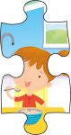 Usborne Book and Jigsaw Telling the Time spread
