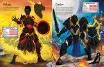 Build Your Own Dragons and Fantasy Warriors Sticker Book spread
