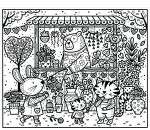 Fleurs et petits coeurs page intérieure