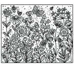 Fleurs et petits coeurs page intérieure