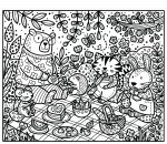 Fleurs et petits coeurs page intérieure