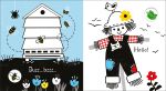 Baby's Black and White Books Farm spread