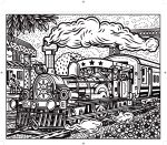 Trains Magic Painting Book spread