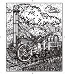Trains Magic Painting Book spread