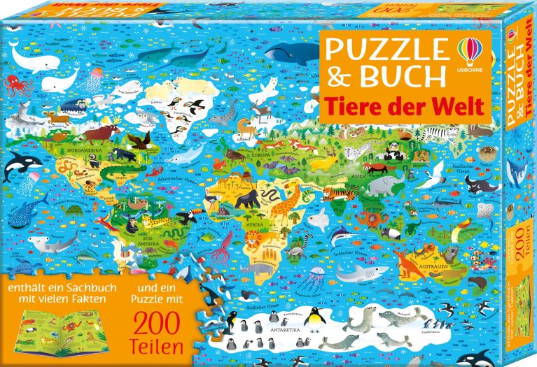Puzzle & Buch: Tiere der Welt
