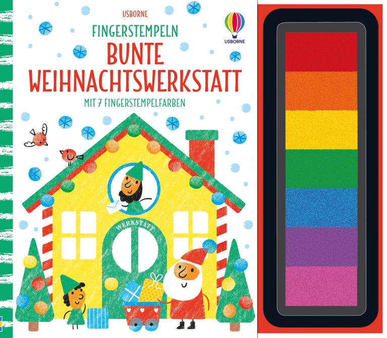 Fingerstempeln: Bunte Weihnachtswerkstatt