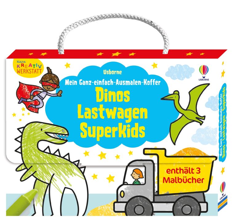 Kleine Kreativ-Werkstatt – Mein Ganz-einfach-Ausmalen-Koffer: Dinos, Lastwagen, Superkids