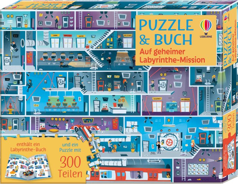 Puzzle & Buch: Auf geheimer Labyrinthe-Mission