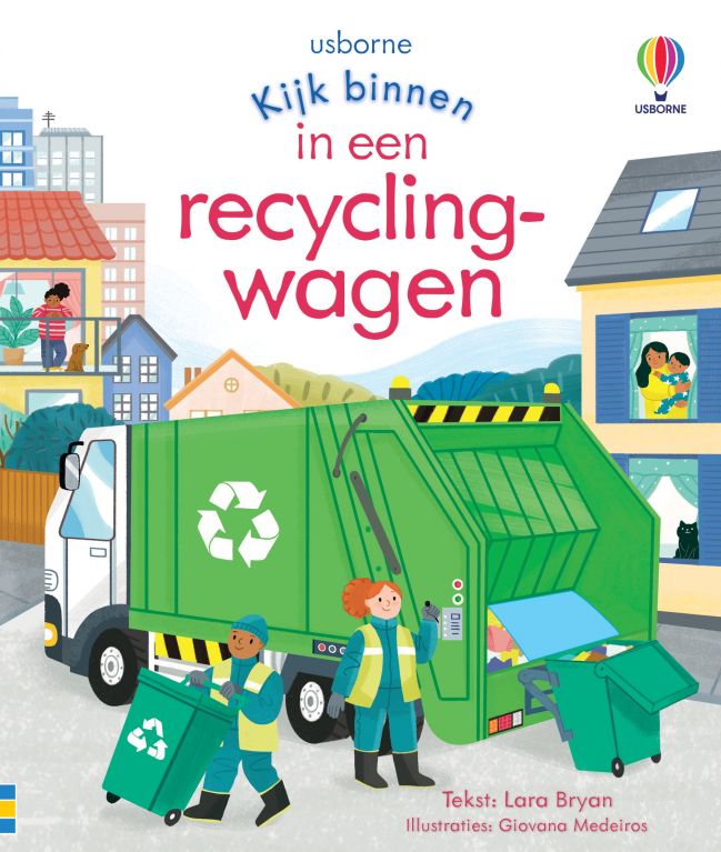 In een recyclingwagen