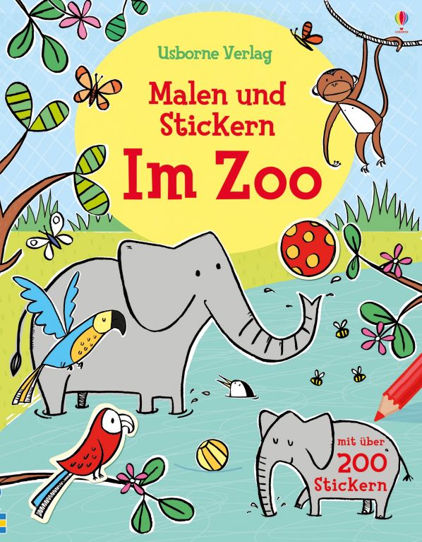 Malen und Stickern: Im Zoo