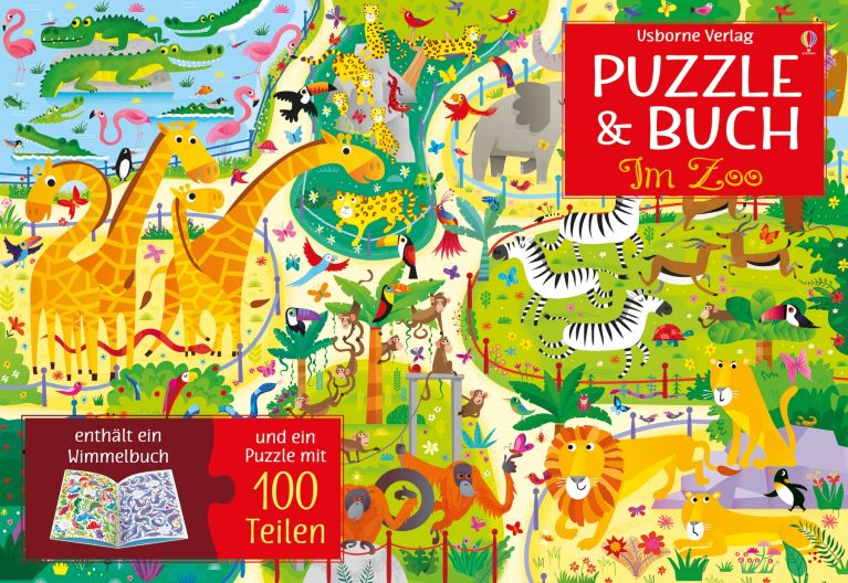 Puzzle & Buch: Im Zoo