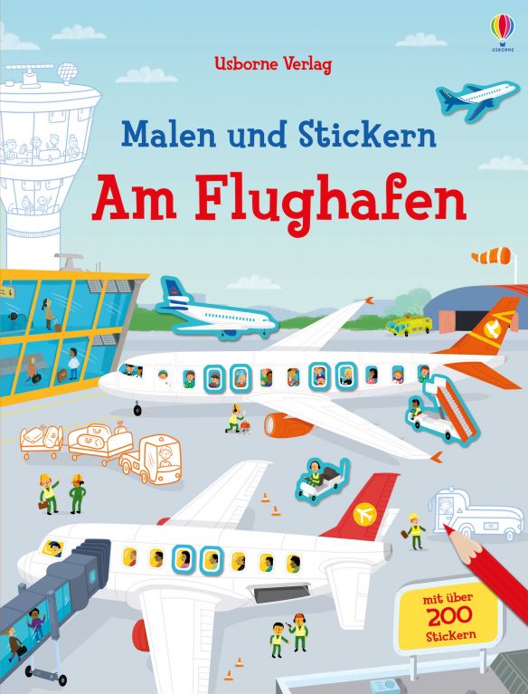 Malen und Stickern: Am Flughafen