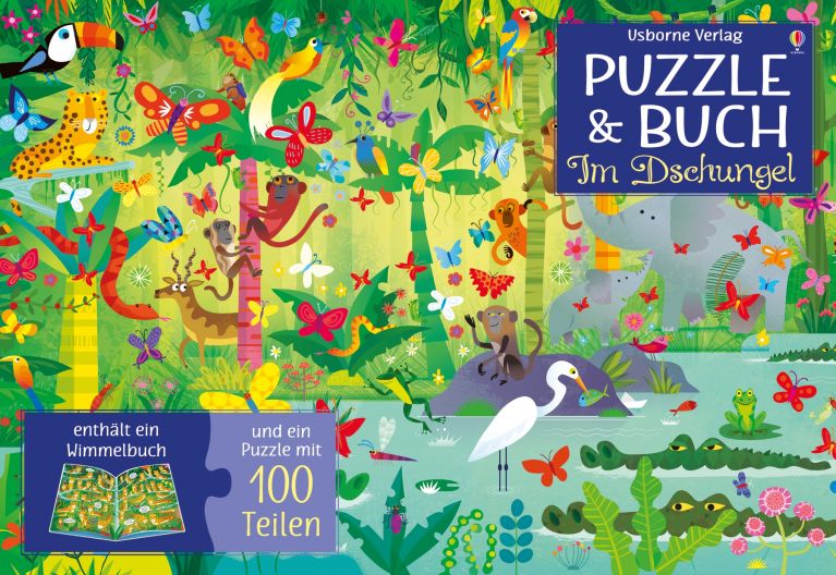 Puzzle & Buch: Im Dschungel