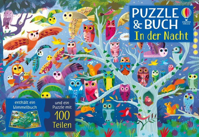 Puzzle & Buch: In der Nacht