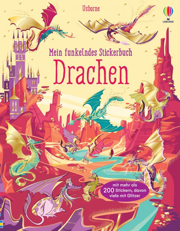 Mein funkelndes Stickerbuch: Drachen