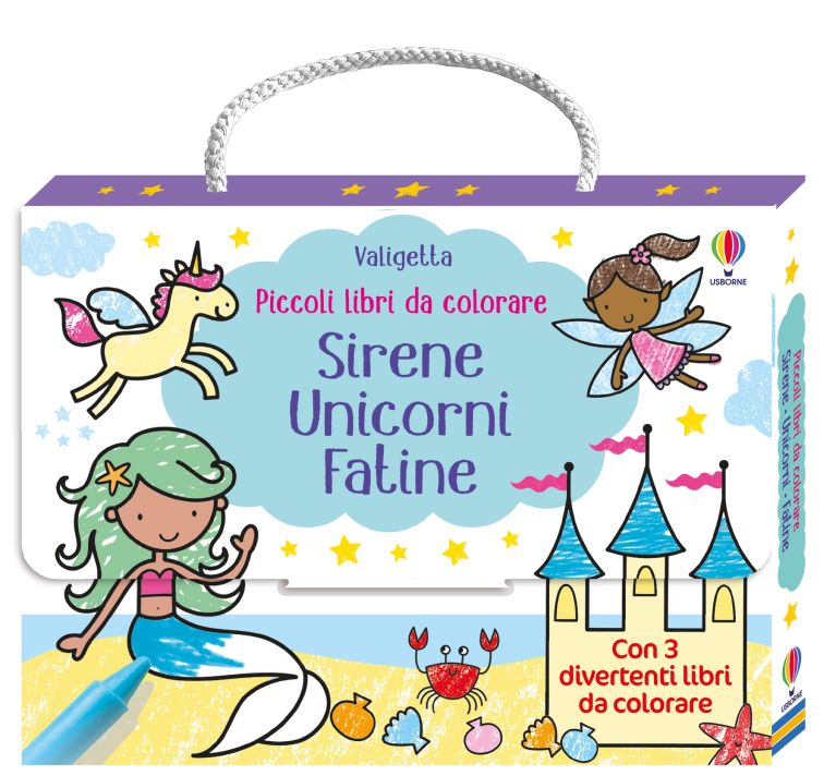 Valigetta - Piccoli libri da colorare - Sirene Unicorni Fatine