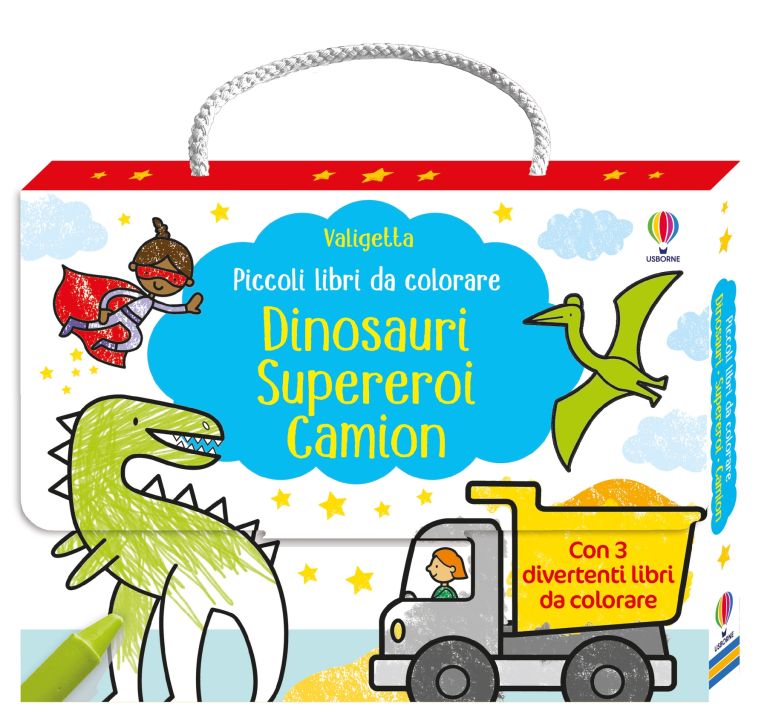 Valigetta - Piccoli libri da colorare - Dinosauri Supereroi Camion