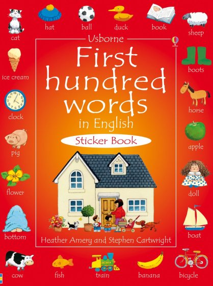 First Hundred Words in English Sticker Book book cover