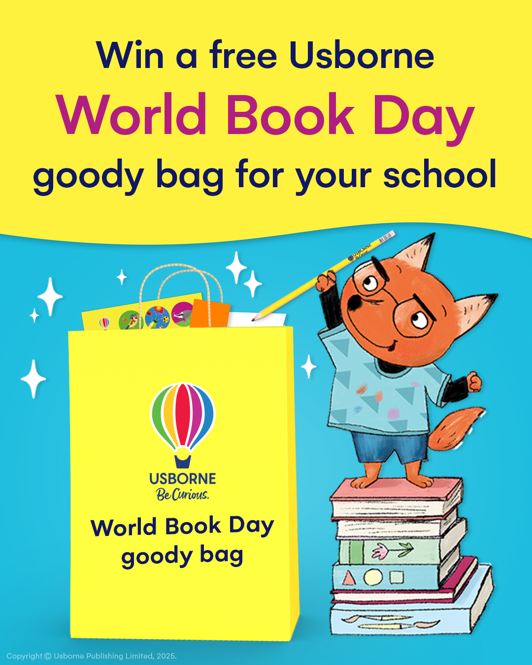 Win a free Usborne World Book Day goody bag for your school