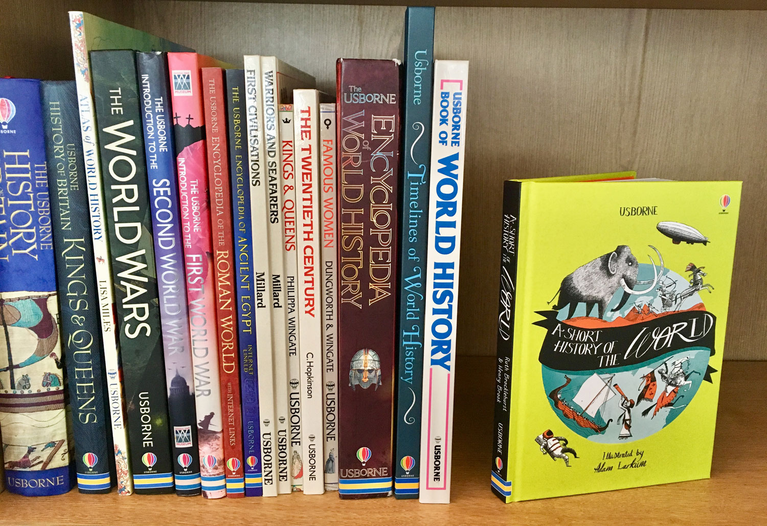 A Short History of the World alongside some of Usborne's large format history books