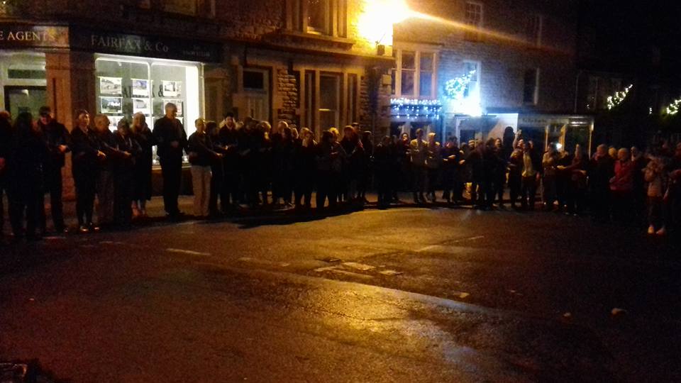 Celebrating New Year outside the pubs in Oxfordshire